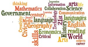 Wordle of content areas for supplemental materials and comprehensive materials