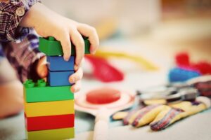 Child with blocks