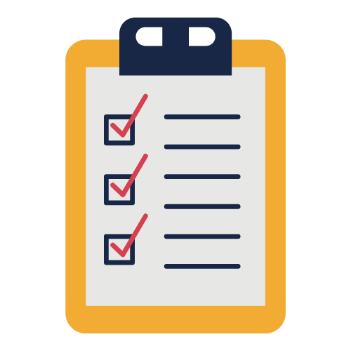 Learning List's Services: Selection Facilitation Service icon - yellow clipboard with paper checklist