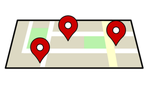 publisher's correlation works like this image of a Google map with red pinsp is like google map with red pins