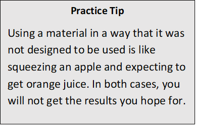 Practice Tip re: using supplemental and comprehensive materials for their intended purpose. 